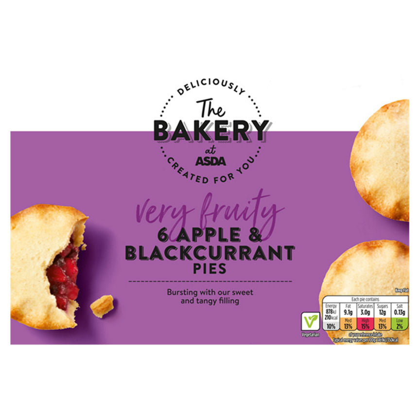 The BAKERY at ASDA 6 Apple & Blackcurrant Pies