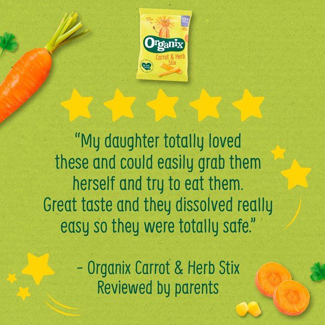 Organix Carrot Organic Stix Toddler Snack 10 months+    15g GOODS M&S   