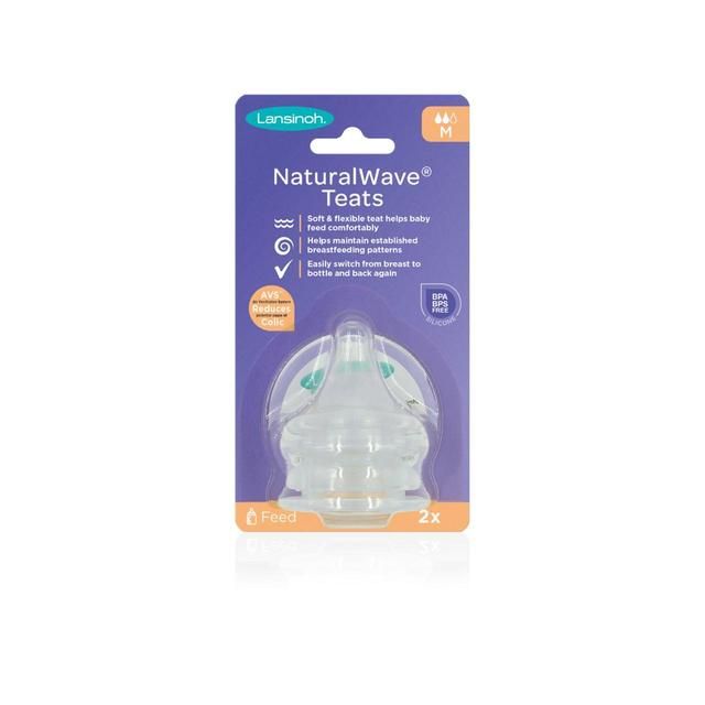 Lansinoh Silicone Bottle Teats Medium Flow   2 per pack