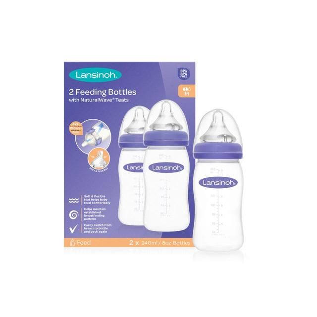 Lansinoh Feeding Baby Bottles   2 x 240ml