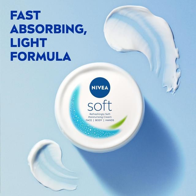 NIVEA Soft Moisturiser Cream for Face Hands & Body   200ml