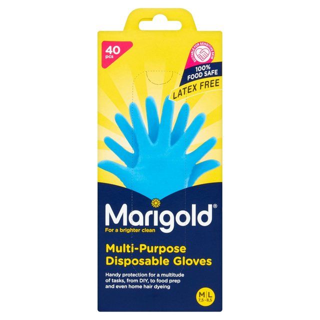 Marigold Extra Safe  Disposable Latex & Powder Free Gloves M/L Food Safe   40 per pack GOODS M&S   