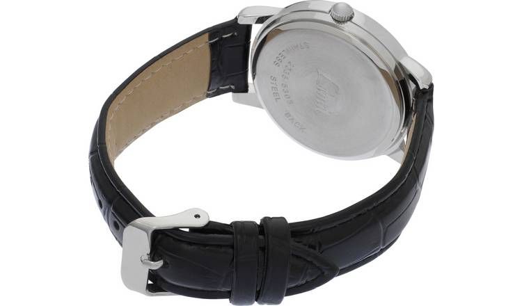 Limit Men's Glow Dial Black Faux Leather Strap Watch