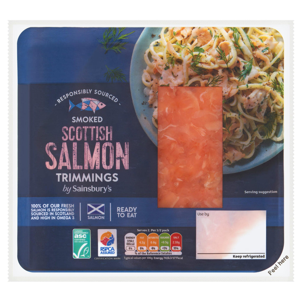 Sainsbury's Scottish Smoked Salmon Trimmings 100g (Ready to Eat)