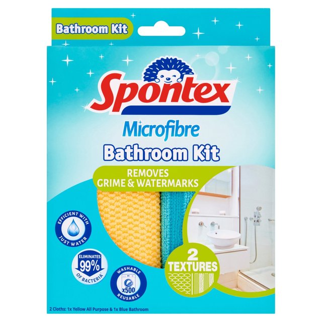 Spontex Microfibre Bathroom Kit   2 per pack