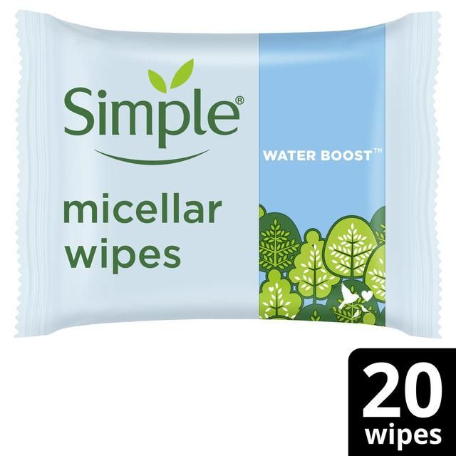 Simple Kind to Skin Micellar Biodegradable Cleansing Wipes   20 per pack