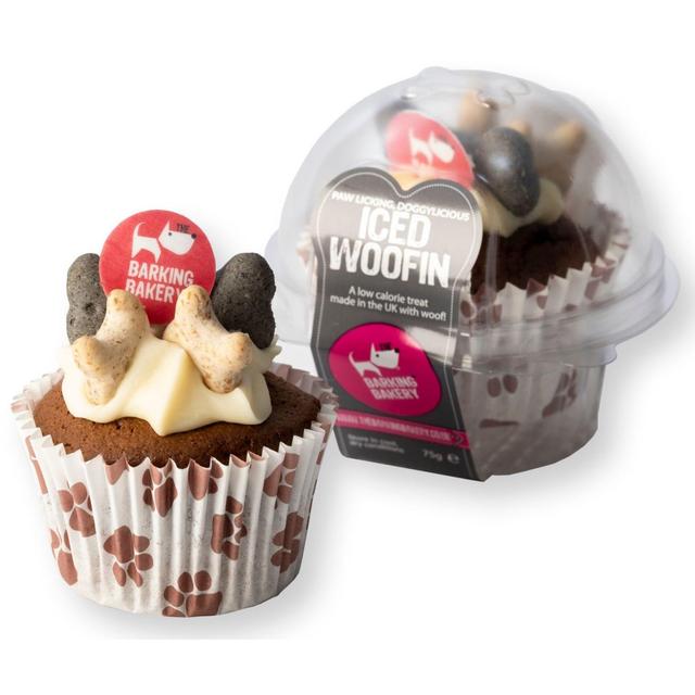 The Barking Bakery Woofin Dog Treat Muffin Vanilla Vanilla Yogurt Icing   95g