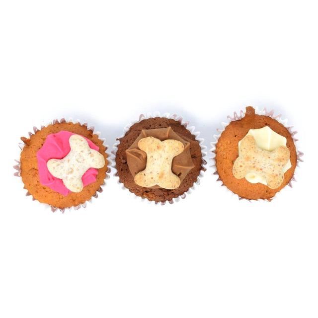 The Barking Bakery Trio of Mini Woofins Dog Treat Muffins Iced