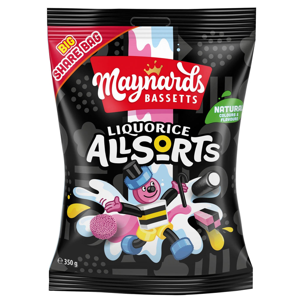 Maynards Bassetts Liquorice Allsorts Sweets Sharing Bag 350g