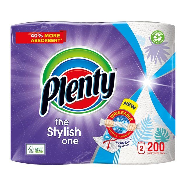 Plenty Decorated Kitchen Roll   2 per pack