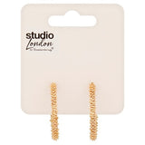 Superdrug Studio Gold Tone Texture 40 MM Hoops GOODS Superdrug   