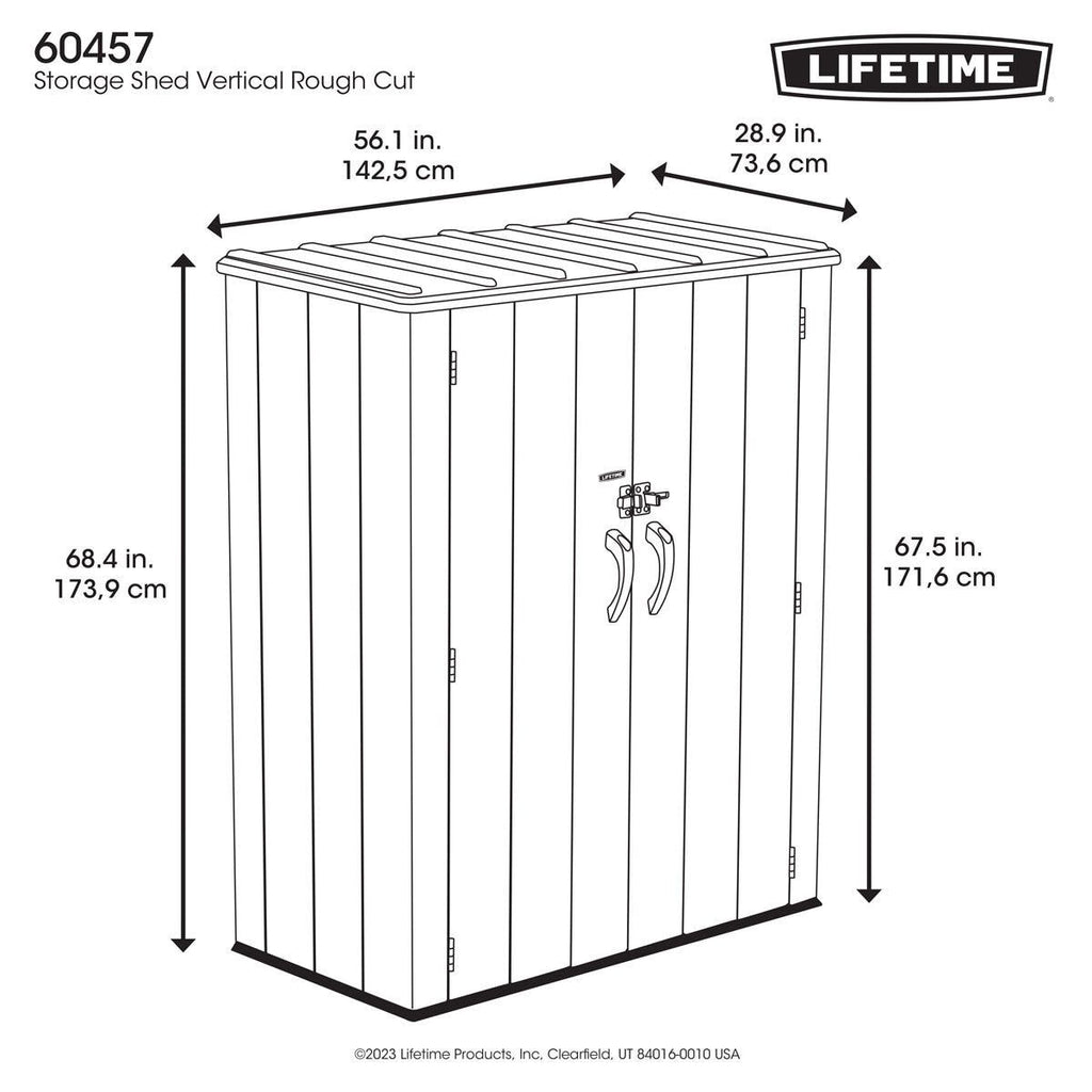 Lifetime 4ft 6" x 2ft 4" (1.4 x 0.7m) Vertical 1,510 Litre Storage Shed with Shelving