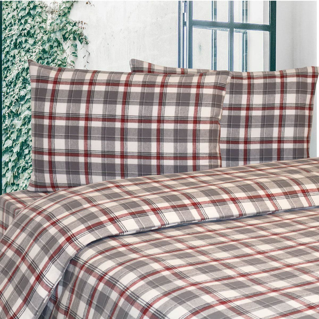 Portuguese Flannel Cotton 4 Piece Double Duvet Set, in 4 colours