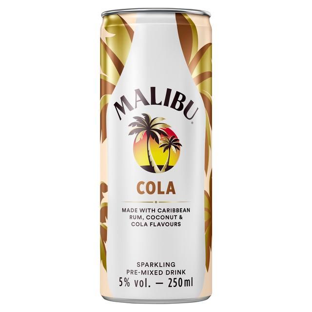 Malibu Coconut Rum & Cola Sparkling Pre-Mixed Can   25cl GOODS M&S   