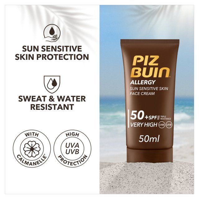 Piz Buin Allergy Sensitive SPF 50 Face Sun Cream   50ml GOODS M&S   