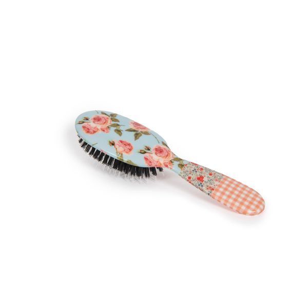 Rock & Ruddle Pink Gingham Small Synthetic Bristle Hairbrush GOODS Superdrug   