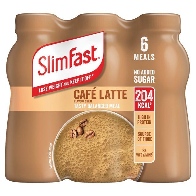 SlimFast Cafe Latte Milkshake Multipack    6 x 325ml GOODS M&S   