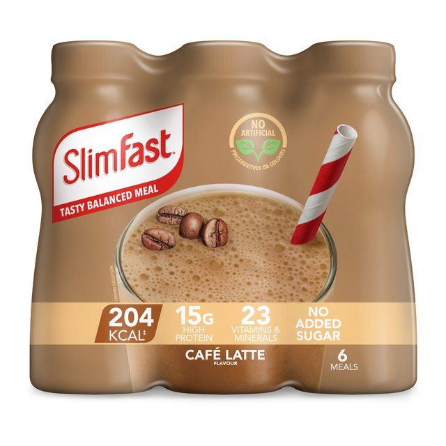 SlimFast Cafe Latte Milkshake Multipack    6 x 325ml GOODS M&S   