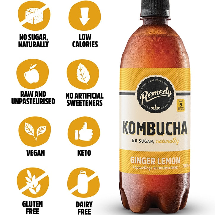 Remedy Kombucha Raspberry Lemonade 4 x 330ml