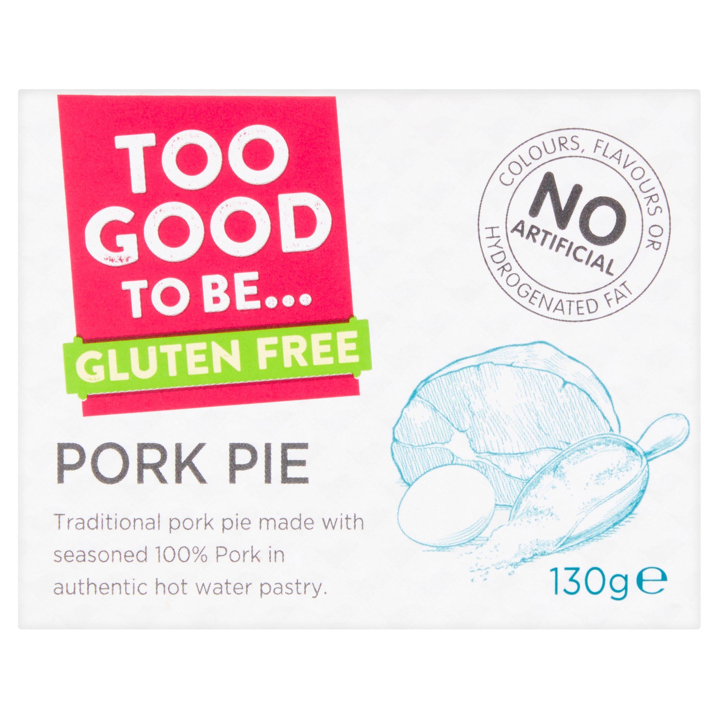 Too Good To Be Gluten Free Pork Pie 130g gluten free Sainsburys   