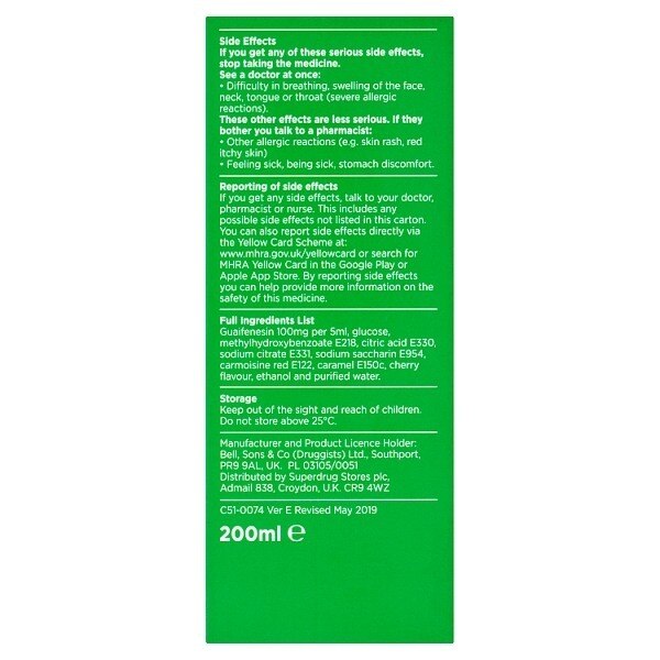 Superdrug Mucus Cough Syrup 200ml GOODS Superdrug   