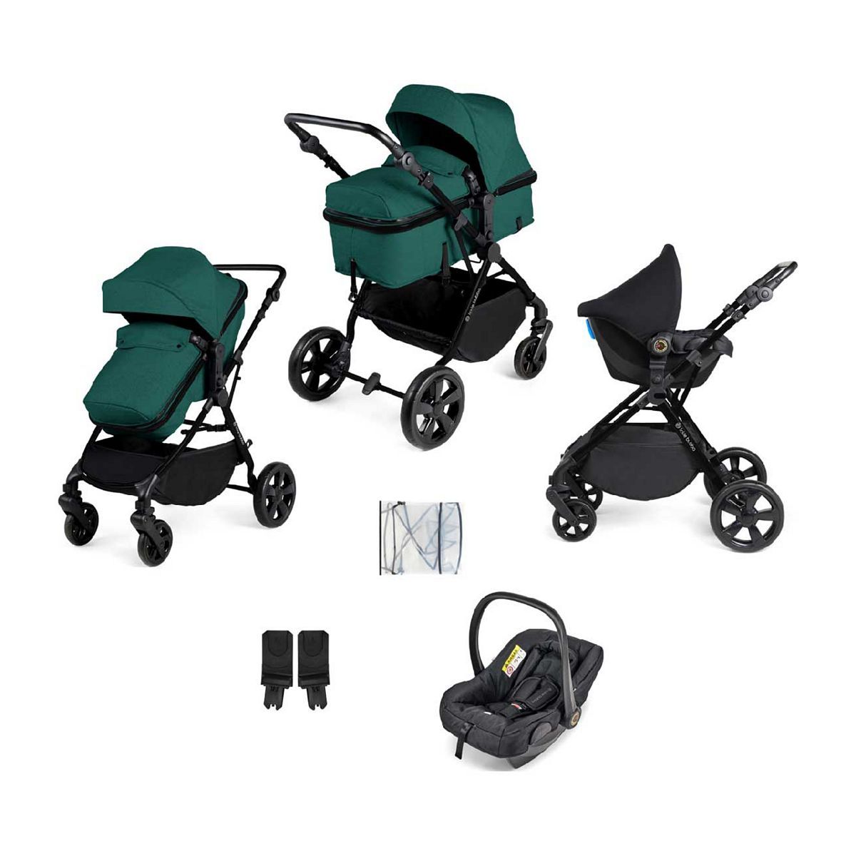 Ickle Bubba Comet 3-in-1 Travel System Black/Teal/Black/ Pack Size 1