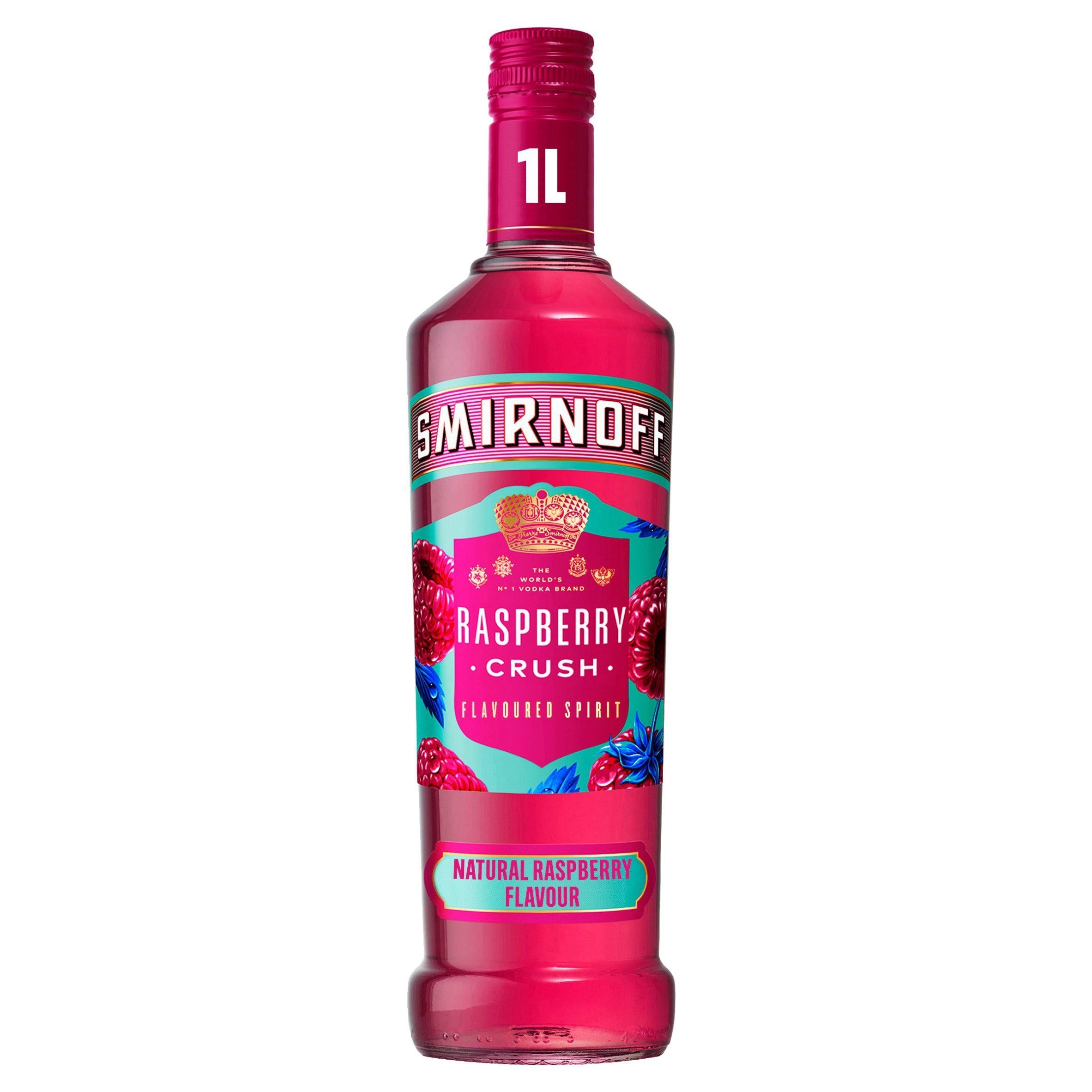 Smirnoff Raspberry Crush Flavoured Vodka 37.5% vol 1L Bottle GOODS ASDA   