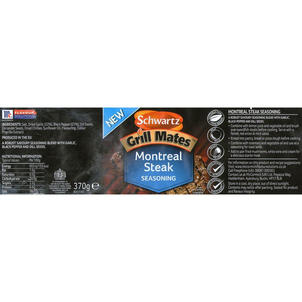 Schwartz Grill Mates Montreal Steak Seasoning, 370g