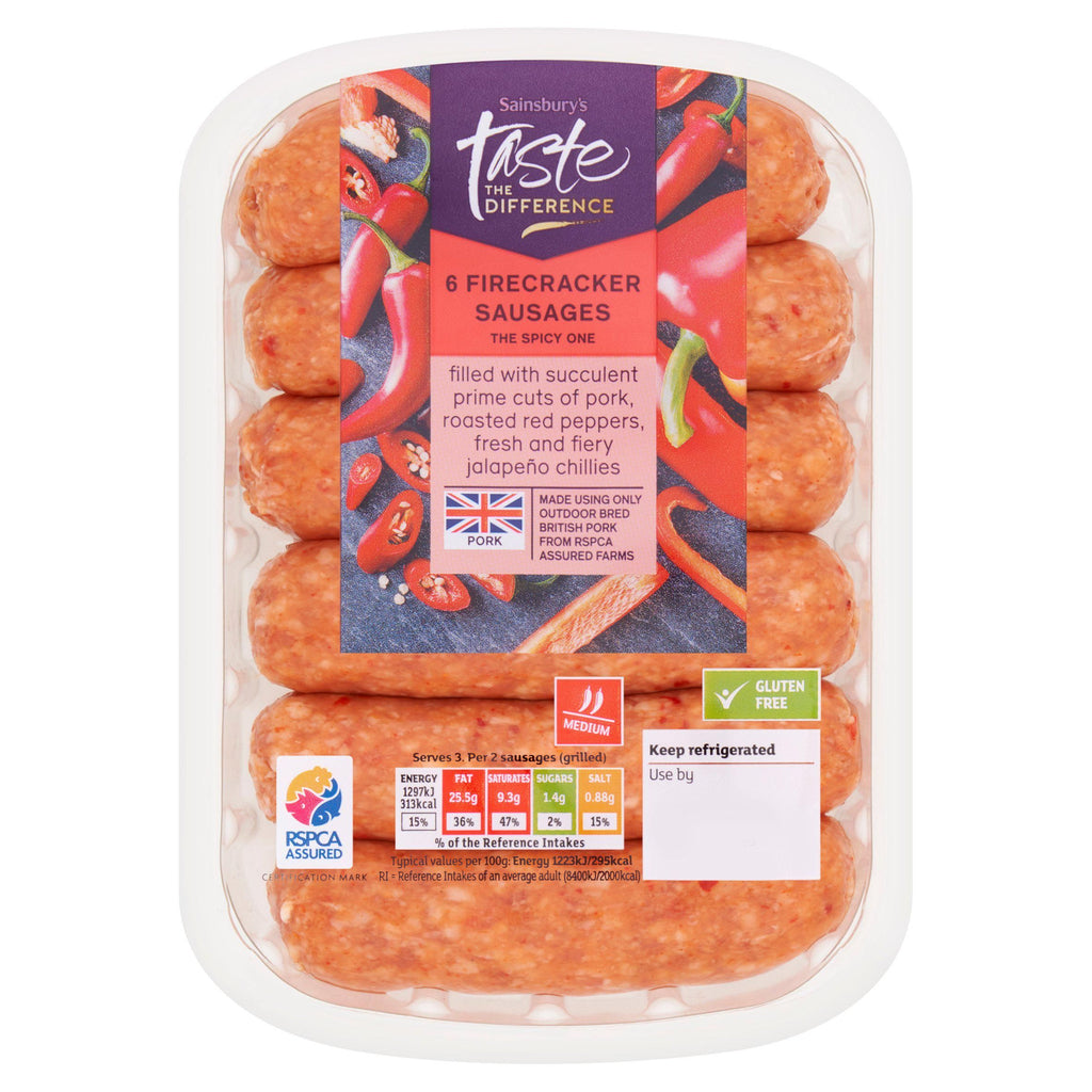 Sainsbury's Firecracker Sausages, Taste the Difference x6 400g