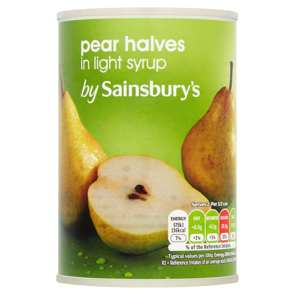 Sainsbury's Pear Halves In Light Syrup 411g