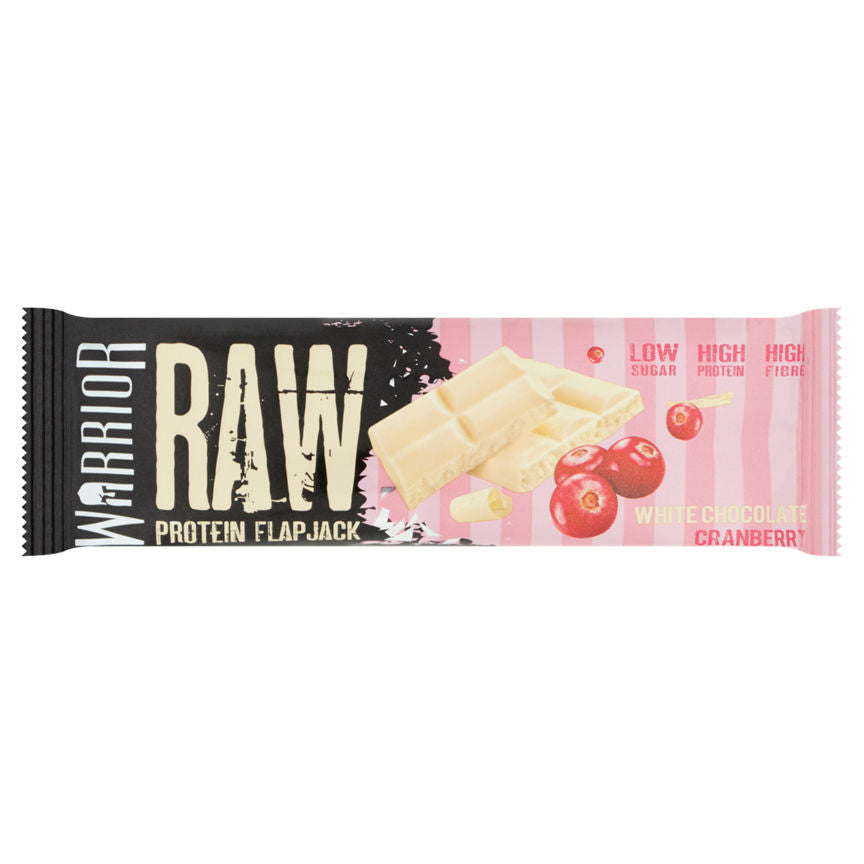 Warrior Raw High Protein Flapjack White Chocolate Cranberry Sports Nutrition ASDA   