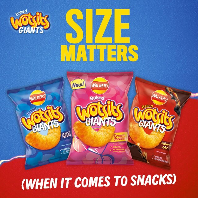 Walkers Wotsits Giants Prawn Cocktail Sharing Bag Snacks   105g