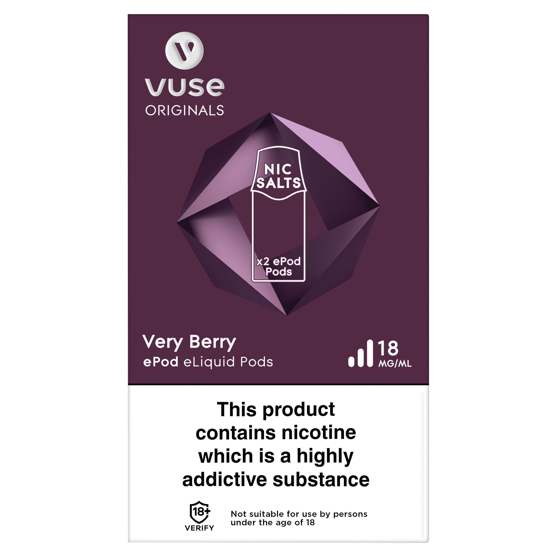 Vuse Vype ePod Refills Very Berry 18mg Electronic cigarettes Sainsburys   