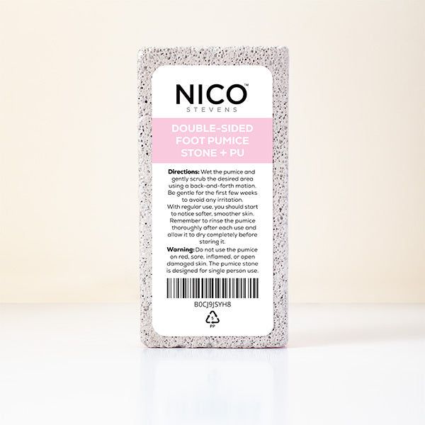 Nico Stevens Essentials Double Sided Pumice Stone + PU, Pink