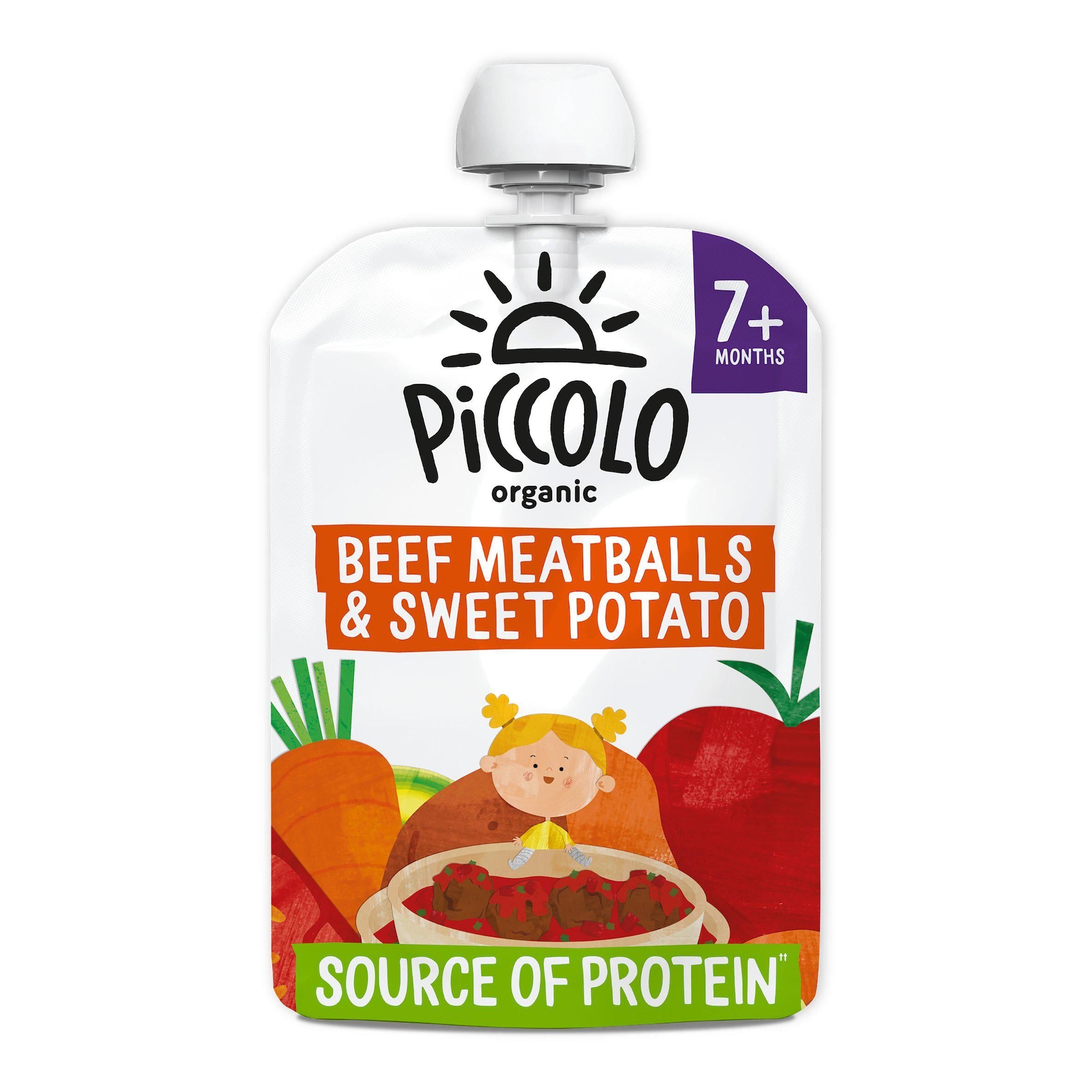 Piccolo Organic Grass Fed Beef Meatballs & Sweet Potato 7 Months+ 130g GOODS Sainsburys   