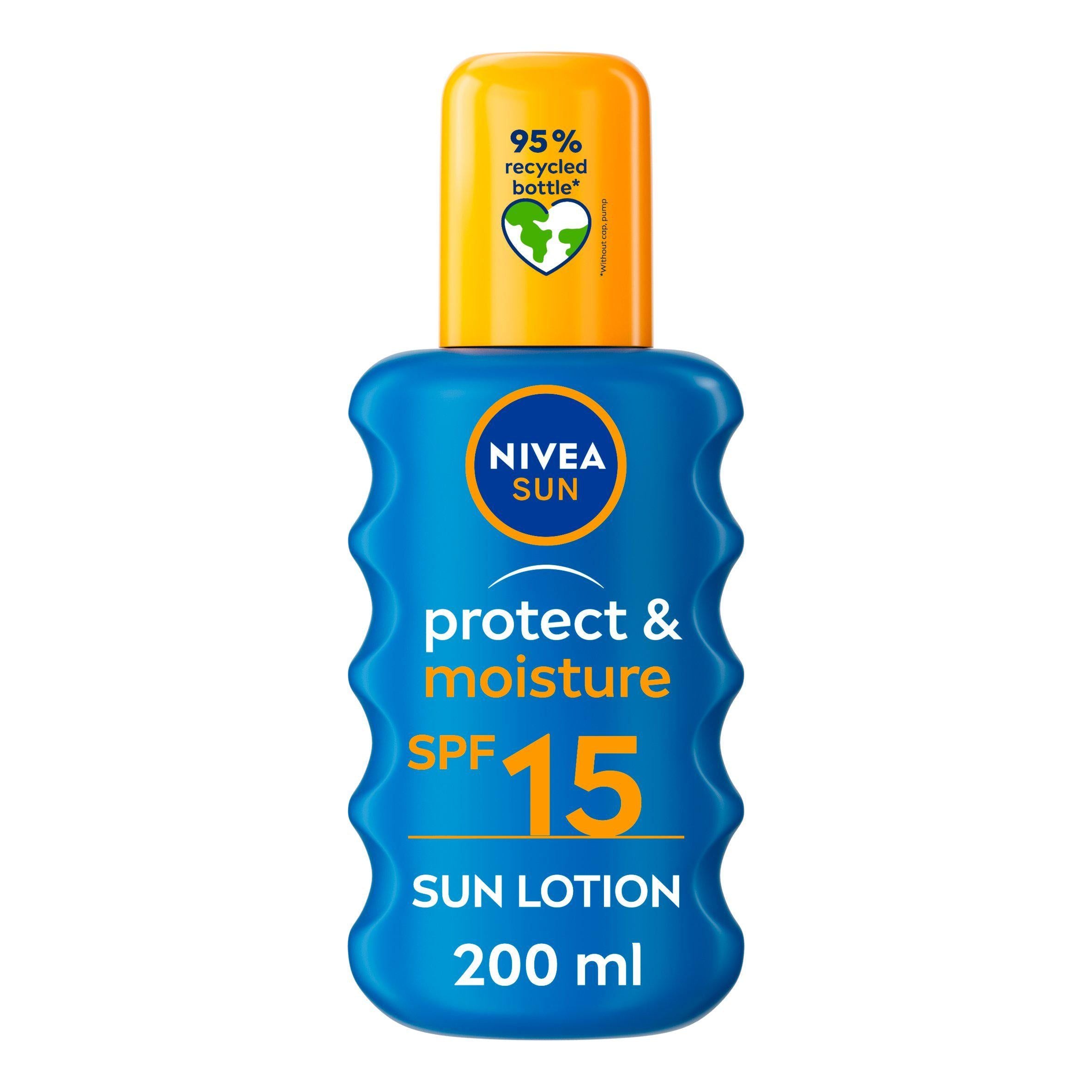 Nivea Sun Protect & Moisture Sun Cream Spray SPF15 200ml face & body skincare Sainsburys   