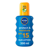 Nivea Sun Protect & Moisture Sun Cream Spray SPF15 200ml face & body skincare Sainsburys   