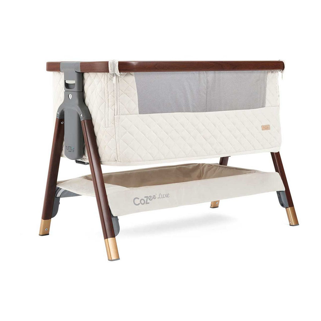 Tutti Bambini CoZee Luxe Bedside Crib - Walnut/Cream