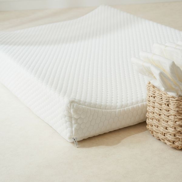 The Tiny Bed Co. Luxury White Fabric Anti-Roll Changing Mat