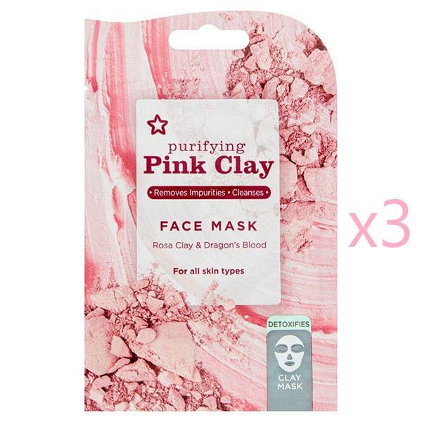 Superdrug Pink Clay Face Mask 15ml x3 Bundle