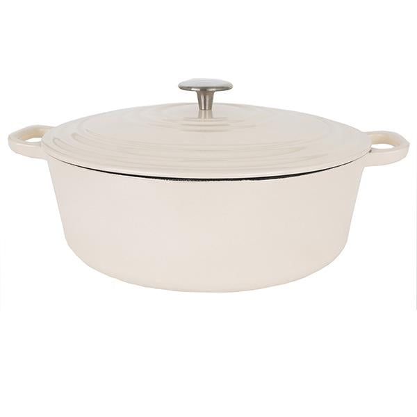 Sainsbury's Collection Cast Iron Oval Casserole Dish Cream 4.7L cookware Sainsburys   