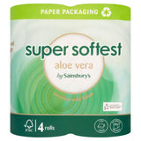 Sainsbury's Super Soft Toilet Tissue, Aloe Vera x4 Rolls toilet roll Sainsburys   