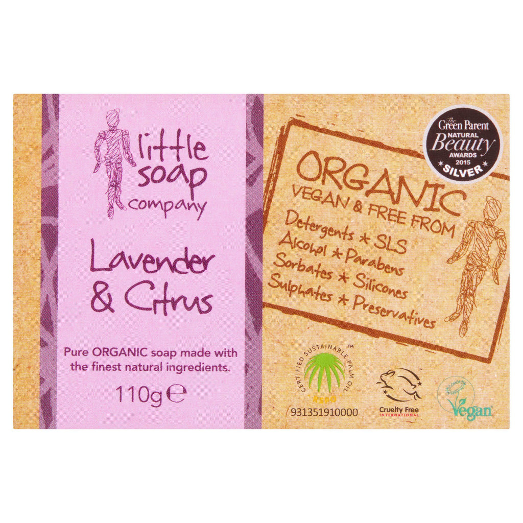 Little Soap Company Organic Bar Soap, English Lavender & Citrus 110g