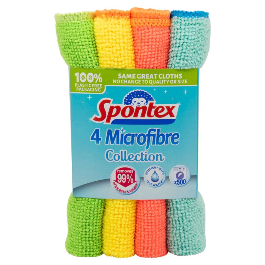 Spontex 4 Microfibre Multi-Purpose Cloths