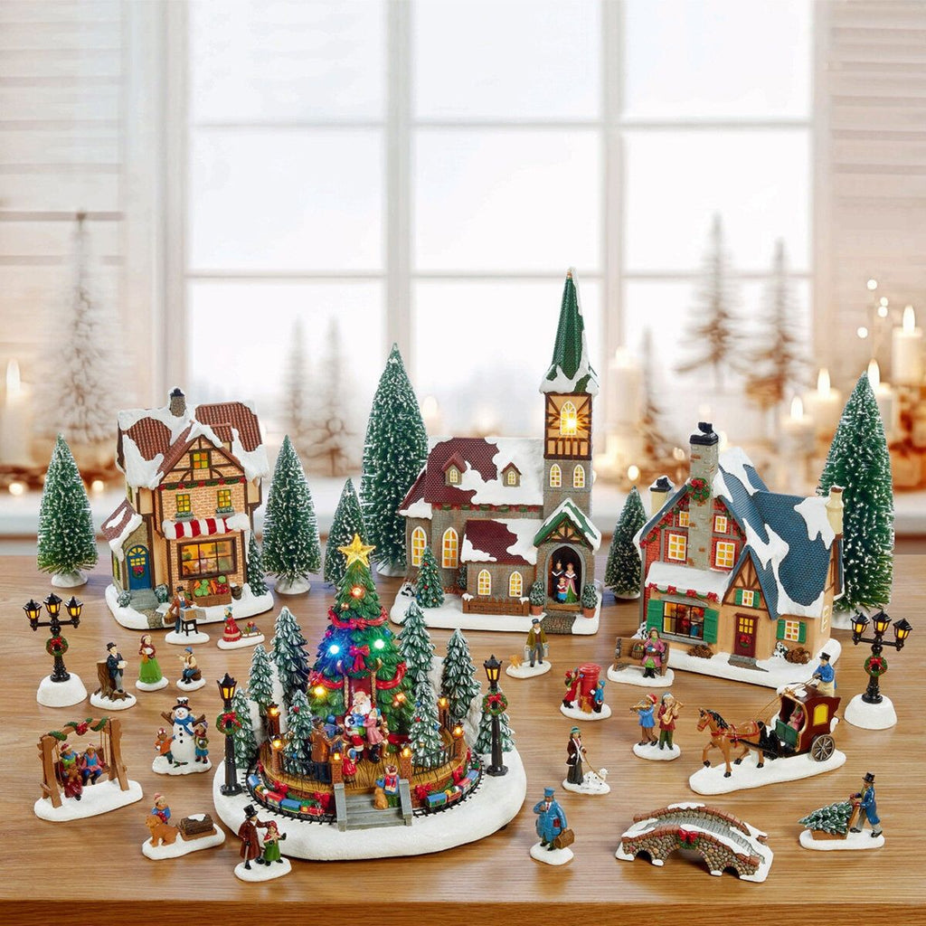 30 Piece Christmas Village with Lights and Sounds