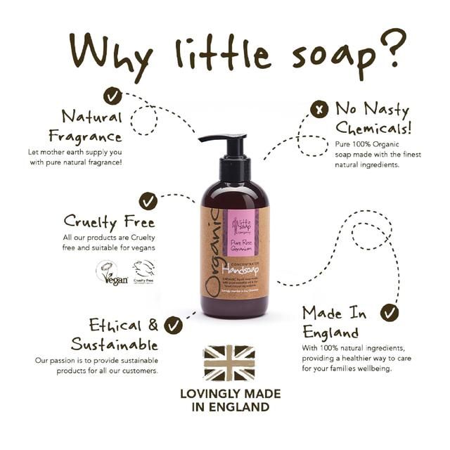 Little Soap Company Organic Liquid Hand Soap Rose Geranium   250ml