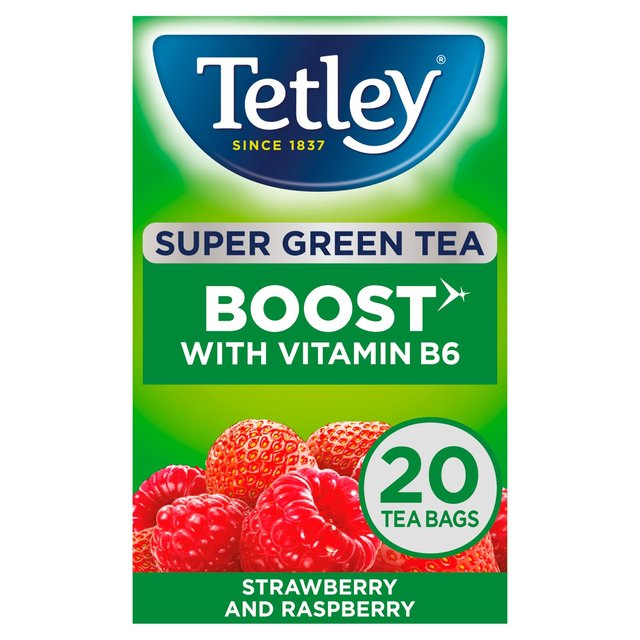 Tetley Super Green Tea Boost Berry Burst Tea Bags   20 per pack