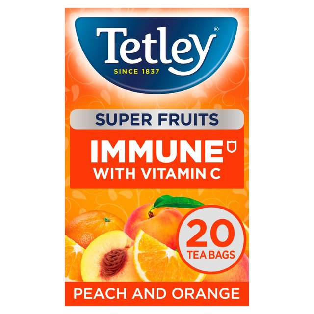 Tetley Super Fruit Tea Immune Peach & Orange Tea Bags   20 per pack GOODS M&S   