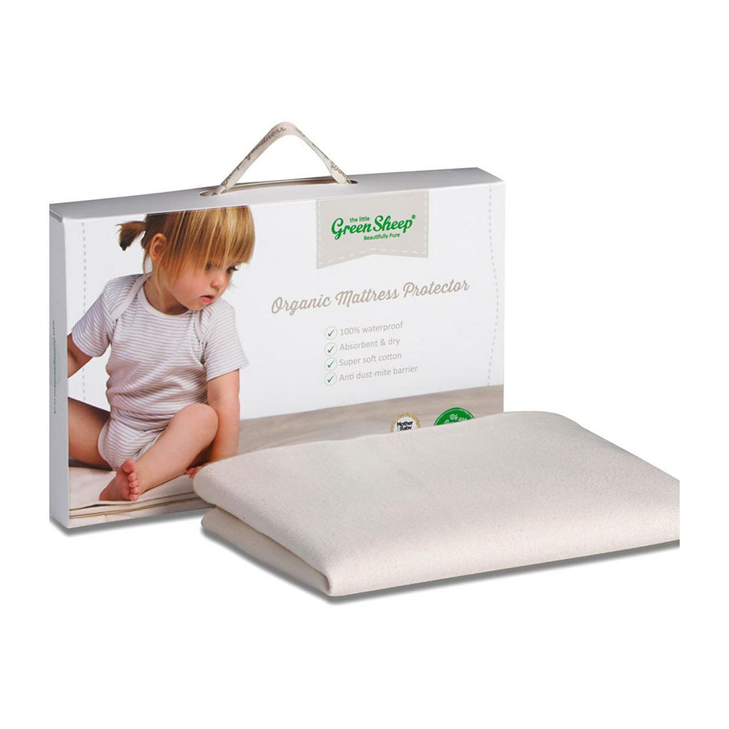 The Little Green Sheep Waterproof Large Crib Mattress Protector - 83x50cm