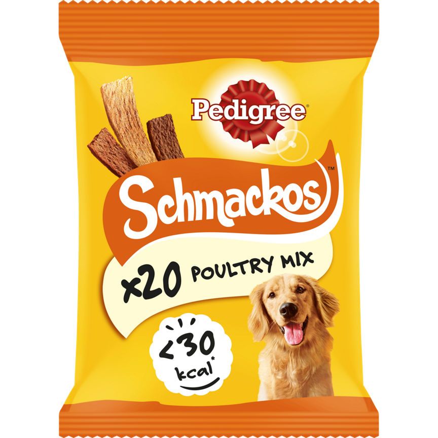 Pedigree Schmackos Strips Adult Dog Treats Poultry Mix Dog Food & Accessories ASDA   